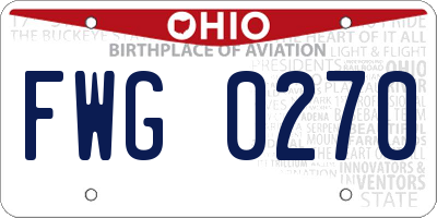 OH license plate FWG0270