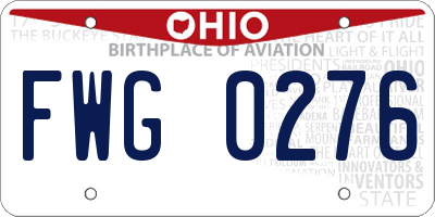 OH license plate FWG0276