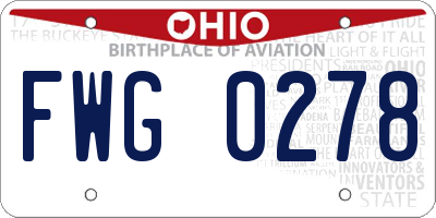 OH license plate FWG0278