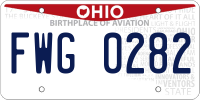 OH license plate FWG0282