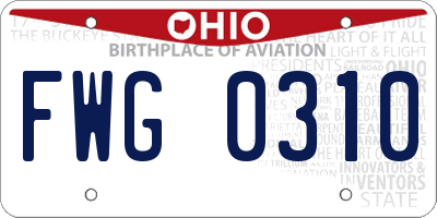 OH license plate FWG0310