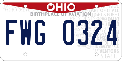 OH license plate FWG0324
