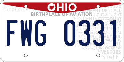 OH license plate FWG0331