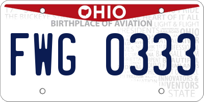 OH license plate FWG0333