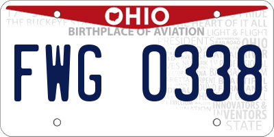 OH license plate FWG0338