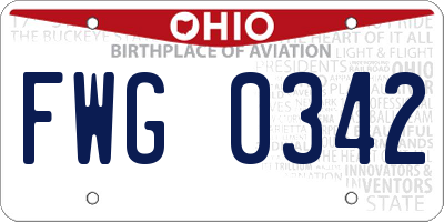 OH license plate FWG0342
