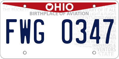 OH license plate FWG0347