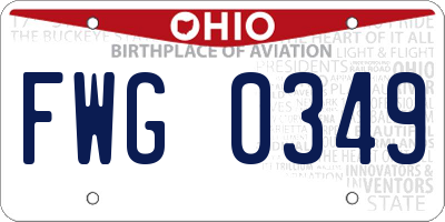 OH license plate FWG0349