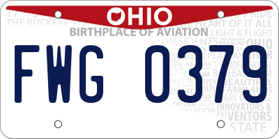 OH license plate FWG0379