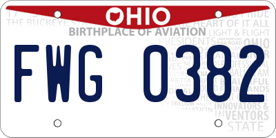 OH license plate FWG0382