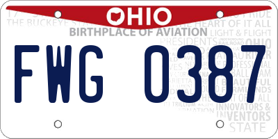 OH license plate FWG0387