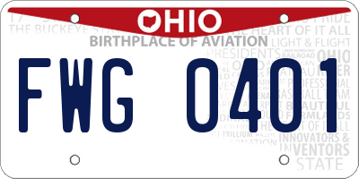 OH license plate FWG0401