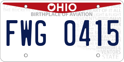 OH license plate FWG0415