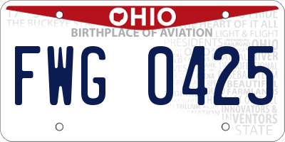 OH license plate FWG0425