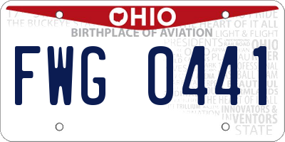 OH license plate FWG0441