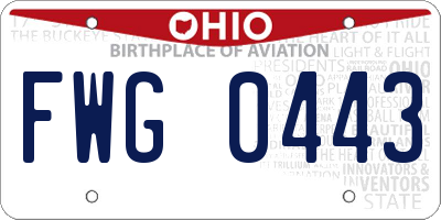 OH license plate FWG0443