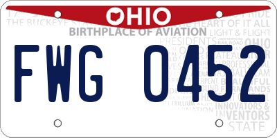 OH license plate FWG0452