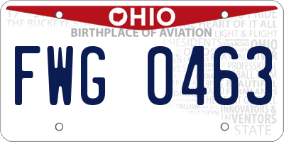 OH license plate FWG0463