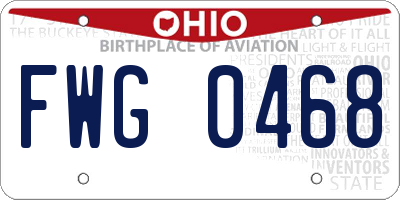 OH license plate FWG0468