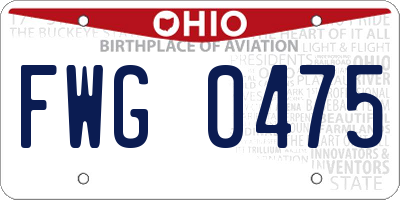 OH license plate FWG0475