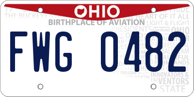 OH license plate FWG0482