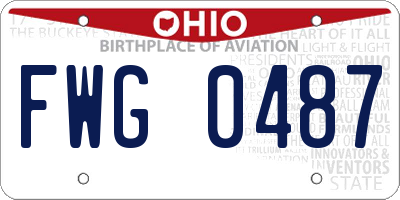 OH license plate FWG0487