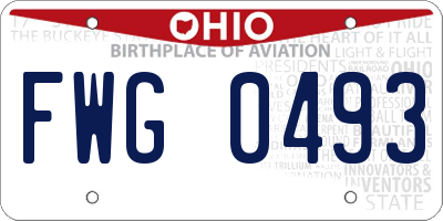 OH license plate FWG0493