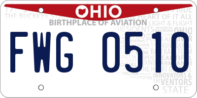 OH license plate FWG0510