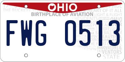 OH license plate FWG0513