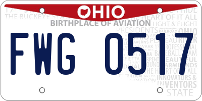 OH license plate FWG0517