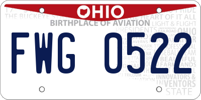 OH license plate FWG0522