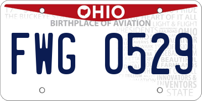 OH license plate FWG0529
