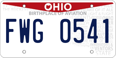 OH license plate FWG0541