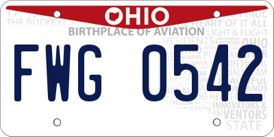 OH license plate FWG0542