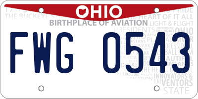 OH license plate FWG0543