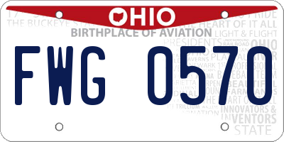 OH license plate FWG0570