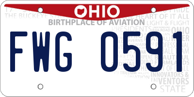 OH license plate FWG0591