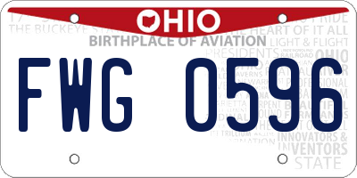 OH license plate FWG0596