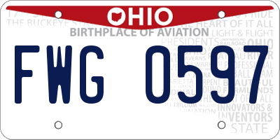 OH license plate FWG0597