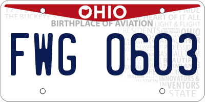 OH license plate FWG0603