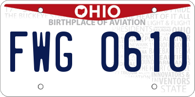 OH license plate FWG0610