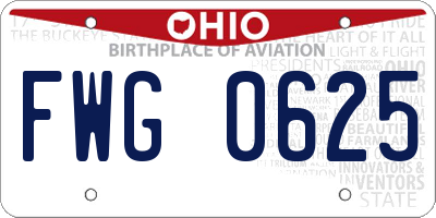 OH license plate FWG0625