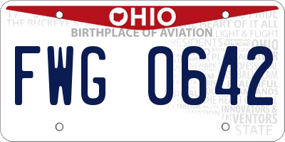 OH license plate FWG0642
