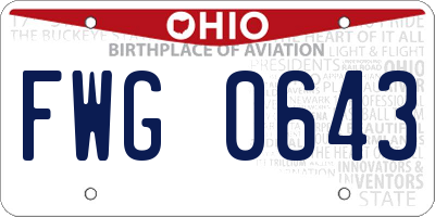 OH license plate FWG0643