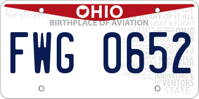 OH license plate FWG0652