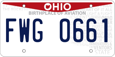 OH license plate FWG0661