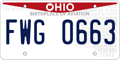 OH license plate FWG0663