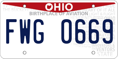 OH license plate FWG0669