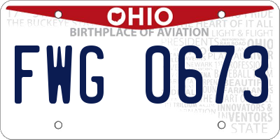 OH license plate FWG0673