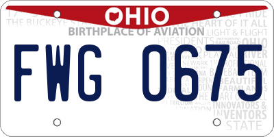 OH license plate FWG0675